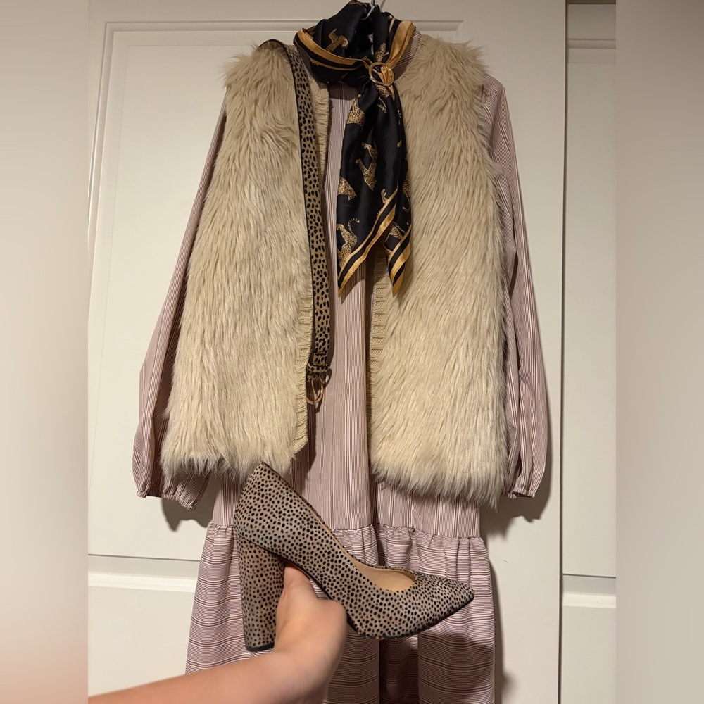 SHEIN Mauve Striped Long Sleeve Dress